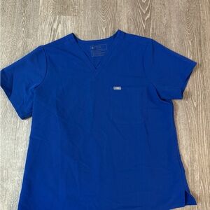 FIGS Womens XL Catarina One Pocket Scrub Top Shirt Blue